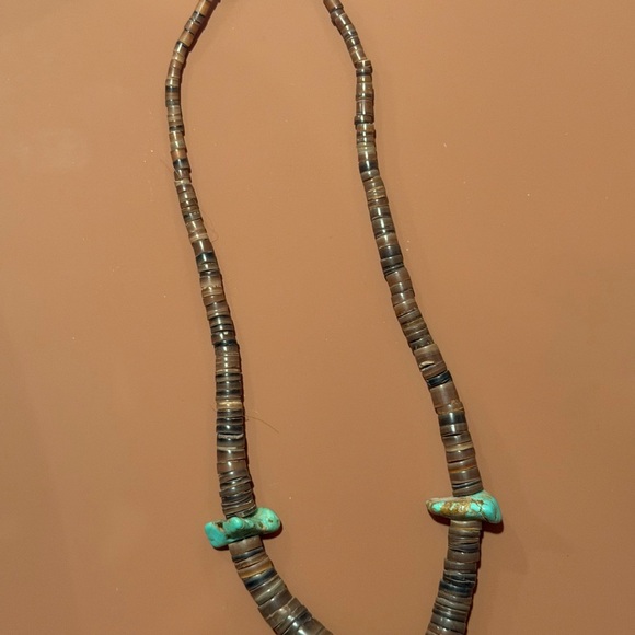 Brown and Turquoise Beaded Necklace - Picture 3 of 6